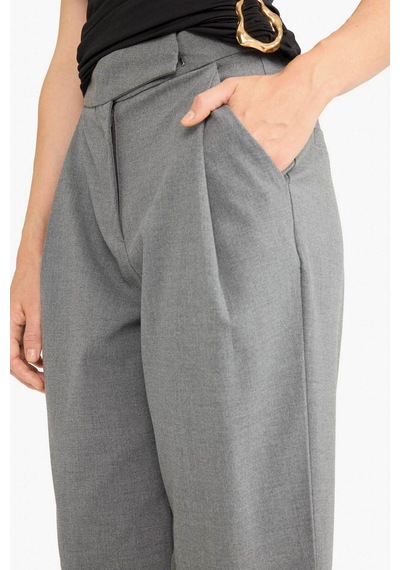 Defacto Barrel Fit Kısa Paça Bilek Boy Pantolon G0242ax25augr90 Gri