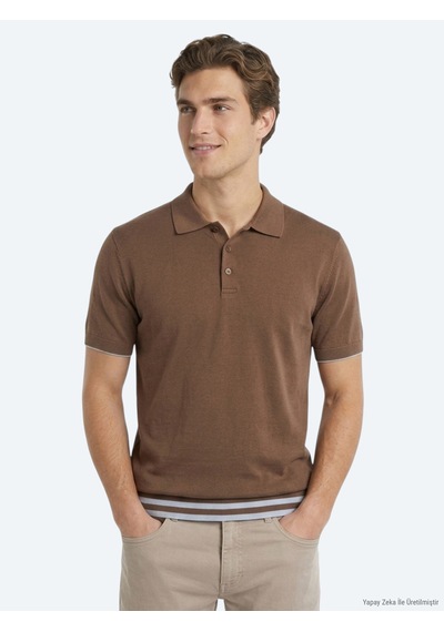 Kip Kahverengi Düz %100 Pamuk T-shirt "locale":"tr","value":"kahverengi" , "locale":"en","value":"brown"