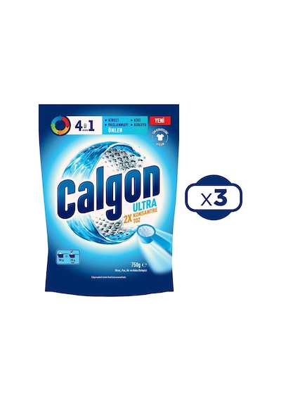 Calgon 4ü1 Arada Ultra Konsantre Toz Kireç Önleyici 3 x 750 G