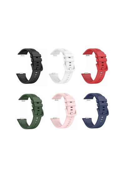 Forzacase Huawei Fit 3 İle Uyumlu Tokalı Silikon Kordon Kayış - Fc635 Açık Pembe