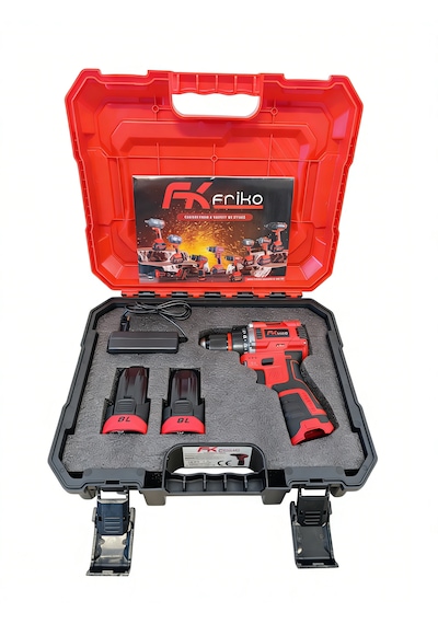 Fk Friko 16.8v 2.0ah Kömürsüz Motor Şarjlı Matkap Vidalama 2 Bataryalı Çantalı Set