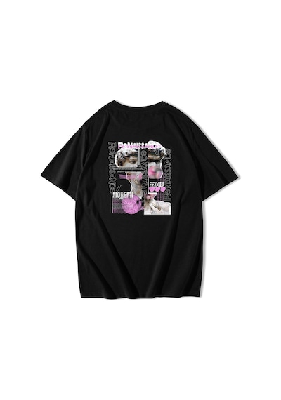 Brz Collection Unisex Oversize Renaissance T-shirt Siyah