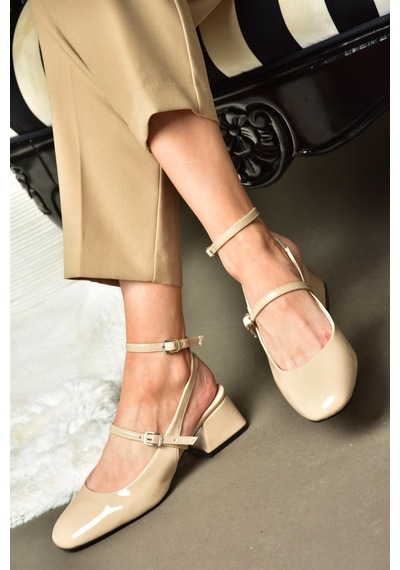 Fox Shoes P654137008 Ten Rugan Mary Jane Alçak Topuklu Kadın Ayakkabı Maryjane Ten Rengi