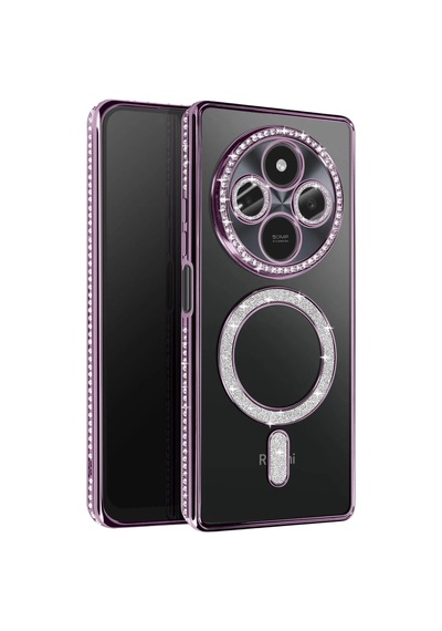 Xiaomi Redmi 14c Joke Simli Magneticsafe Kılıf - Derin Mor 0.2M-Çok Renkli