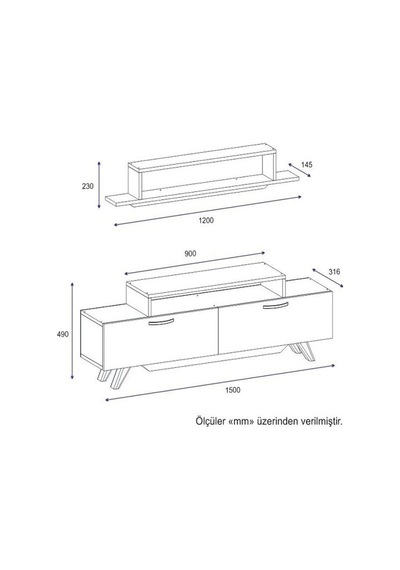 Tv Ünitesi Herry Beyaz Ceviz 150 Cm Beyaz - Ceviz Tv Ünitesi Herry Beyaz Ceviz 150 Cm Beyaz - Ceviz