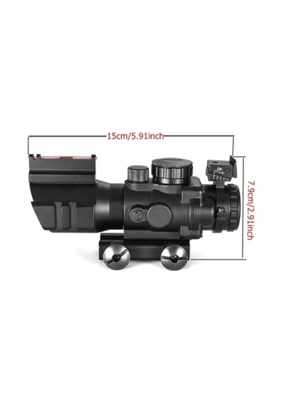 Silah Aksesuarı Optik Nişangah Kamp Malzemesi 4x32 Kırmızı Işıklı Dürbünü 4x32