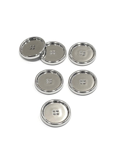 İtalyan Trençkot, Kaban Ve Mont Düğmesi Takımı 6 Lı Set /gümüş/ 2,5 Cm