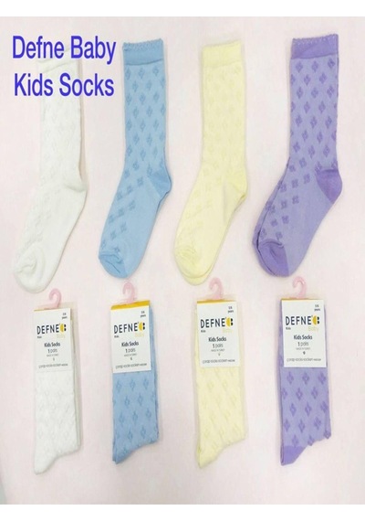 Defne Baby 4 Çift 5-6 Yaş Kız Bebek Çocuk Pamuklu Çorap-709 ÇoK Renkli