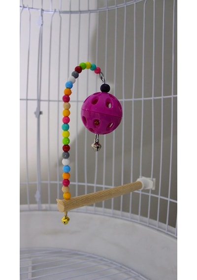 Petistera Zilli Toplu Ahşap Kuş Tüneği 13 Cm