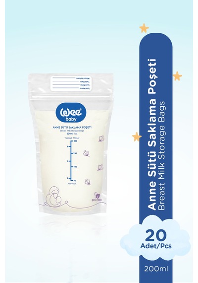 Anne Sütü Saklama Poşeti 20'li Steril Süt Saklama Torbası 20x200 Ml