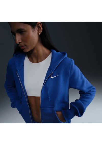 Nike Phoenix Fleece Fz Hoodie Normal Kalıp Kadın Sweatshirt-sportxstore Mavi