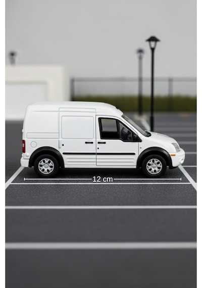 Beyaz 1:38 Ölçek Die Cast Kapıları Açılır Lisanslı Ford Transit Connect Oyuncak Metal Model Araba Çok Renkli