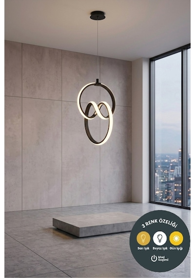 3 Renkli Signature Sarkıt Siyah Avize Modern Salon, Mutfak, Çocuk Odası Ve Antre Aydınlatma