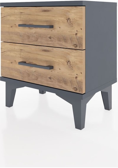Arges Komodin 2 Çekmeceli 44x30x48 Antrasit-çam Antrasit