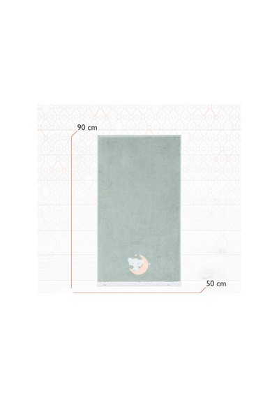 Gezenbebe Hero Nakışlı Bebek Çocuk El Ve Baş Havlusu 50x90 Yeşil