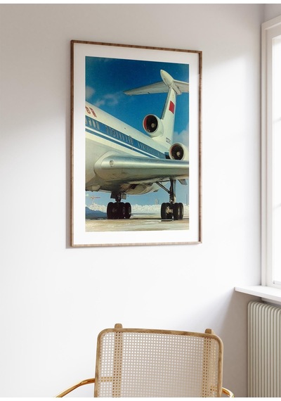 Pistte Duran Vintage Uçak Posteri Retro Havacılık Fotoğraf Baskısı Uçak Duvar Sanatı