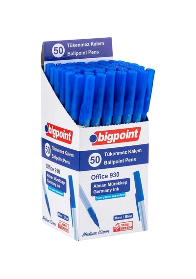 Bigpoint Tükenmez Kalem Office 1.0mm Mavi X 50 Adet Diğer