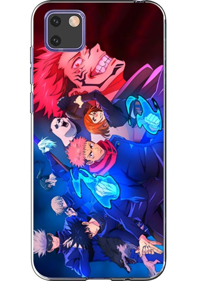 Huawei Y5p Uyumlu Jujutsu Kaisen Baskılı Silikon Kılıf Renkli