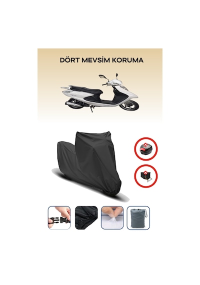 Falcon Dolp-hın 100 Efı Uyumlu Siyah Motorsiklet Branda, Motor Örtüsü