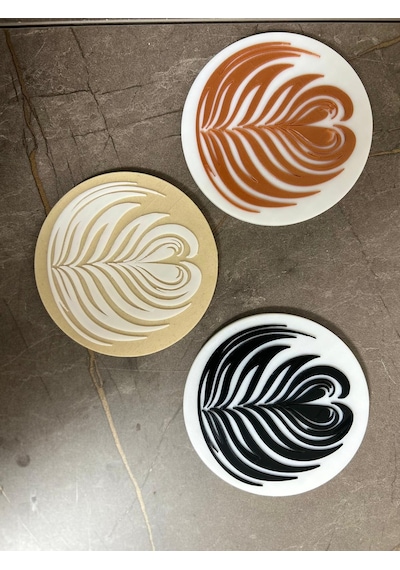 Latte Desenli Bardak Altlığı Çok Renkli