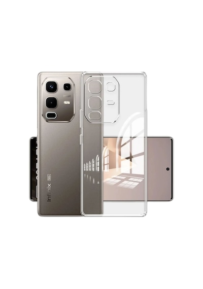 Infinix Note 50 Pro Plus Uyumlu Silikon Kılıf - Kamera Korumalı Esnek Pastel Renk Kapak-Şeffaf
