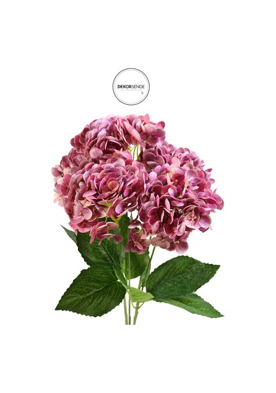 Yapay Ortanca Demeti Islak Dokulu Koyu Pembe 43 Cm Koyu - pembe