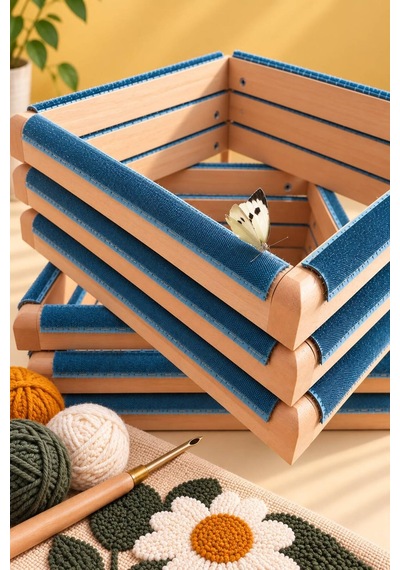 50x35cm Sihirli Punch Panç Telli/iğneli Ahşap Nakış Kasnağı