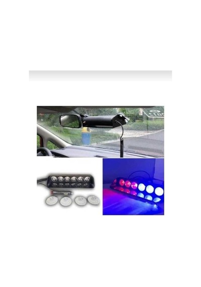 Vantuzlu 7 Modlu 6 Ledli Kırmızı Mavi