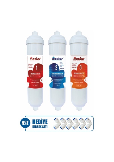 Master Reverse Osmosis System Ön Filtre Seti Kapalı Kasa 3'Lü Su Arıtma Cihazı Filtre Se