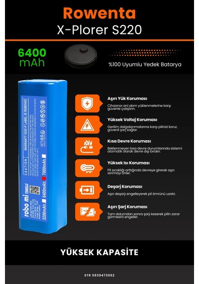 Rowenta X-plorer S220 6400mah Robot Süpürge Bataryası