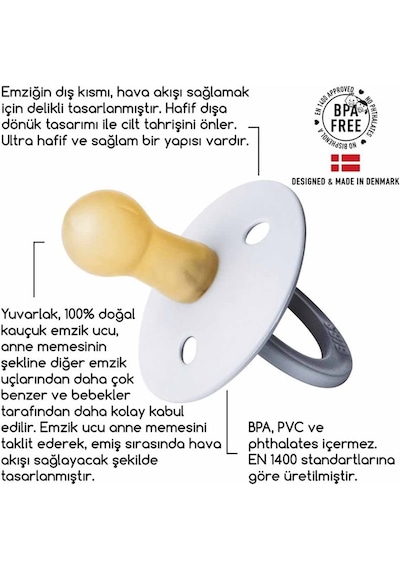 Bibs Colour Kauçuk Emzik-Mocha-0-6 Ay