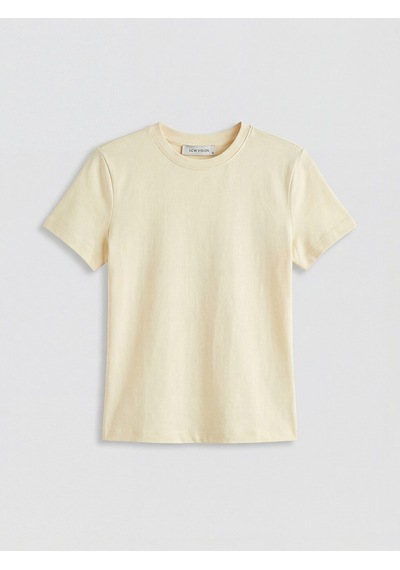Lcw Vision Bej Bisiklet Yaka Kadın Crop