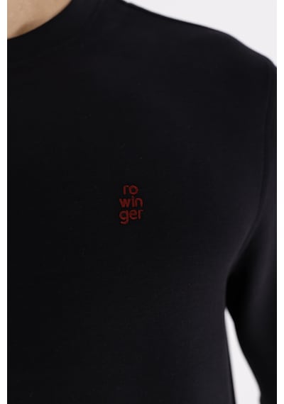 Rowinger Modal Karışımlı Yumuşak Dokulu Rahat Kalıp Esnek Kullanım Sunan Sweatshirt Black