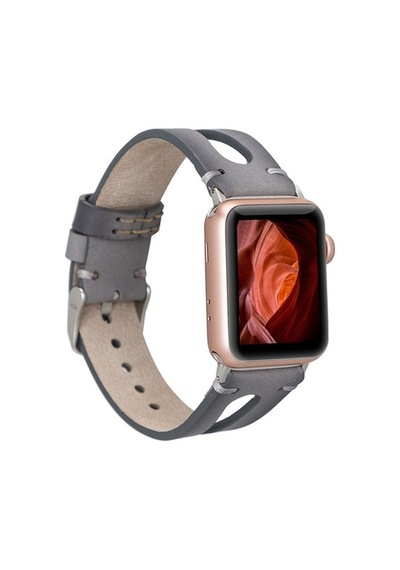 Bouletta Apple Watch Uyumlu Deri Kordon Ba2 42-44-45Mm Rst9Ef Gri