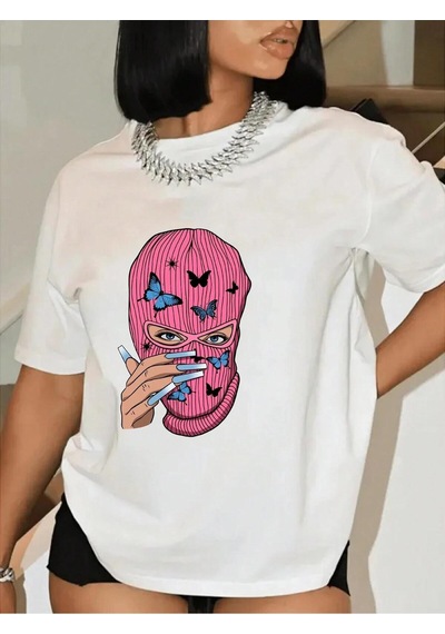 Noıssey Urban Pop Graphic Kadın Tişört Koleksiyonukod 5299 Beyaz