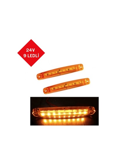 Dekoratif Parmak Lamba Universal IP65 Su Geçirmez 9 Led 12-24V Sarı TH-911