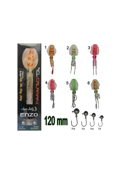 Enzo Soft Swim Calamari 120mm + Jig Head