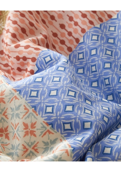 English Home Patchform Kolay Ütülenir Çift Kişilik Nevresim Seti 200x220 Cm Mavi Bordo