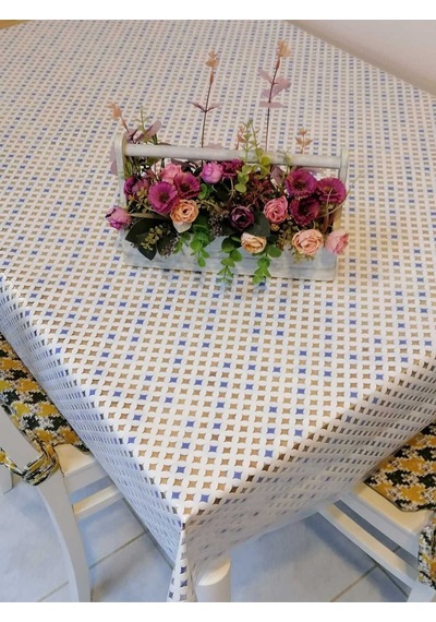 İthal Pvc Muşamba - Desenli Silinebilir Masa Örtüsü 11lace004 Renkli