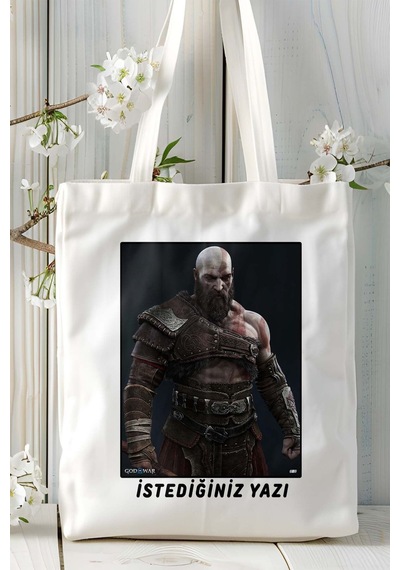 Art Hediye God Of War Oyun Baskılı Omuz Çanta Kişiye Özel Model 23 Çok Renkli