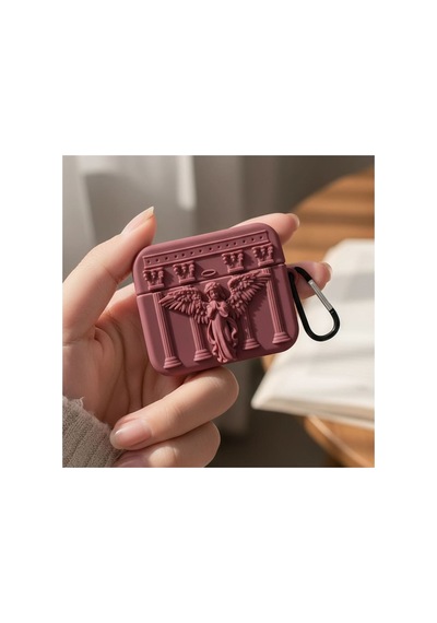 Caseonn Apple Airpods Uyumlu 5 Kılıf Antik Melek Bordo