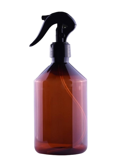 100 Adet - 500ml Pet Kahverengi Boş Plastik Şişe, Siyah Mini Sprey Başlıklı