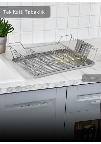 Jet's Home Tek Katlı Bulas Iklık Tezgah U Stu Tabaklık Bpa Free Bulas Ik Sepeti Gri Gri