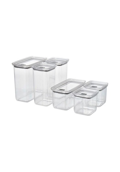 Ikea Korallvıppa Erzak Saklama Kabı Seti, Şeffaf, 6'lı Set