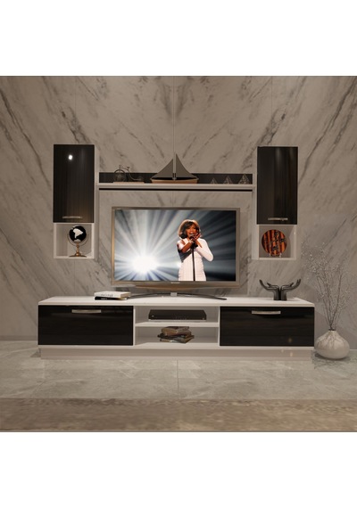 Decoraktiv Eko 5dab Slm Dvd Tv Ünitesi Tv Sehpası Beyaz - Siyah
