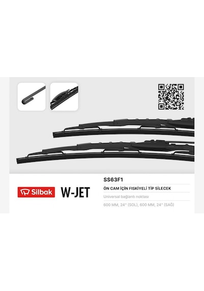 Silecek - 173 - Süpürgesi Fıskiyeli Metal Tip - Csmo-tex - 600 Mm