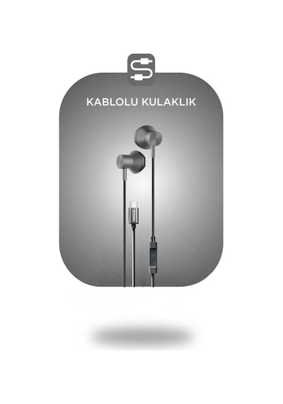 Özel Üretim Konuşma Aleti Çağrı Cihazı İletişim Aracı Kablolu Kulaklık Type-c Tc06 Gri