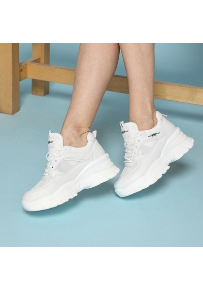 M.p 241-1663 Poli Hafif Taban Bağcıklı Kadın Sneaker Beyaz Beyaz