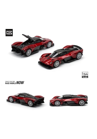Pop Race Aston Martin Valkyrie - Supernova Red 152 1/64 Kırmızı - Siyah