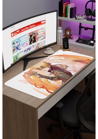 Thoma Genshin Impact Anime Oyuncu V5 - 90x40 Xxl Gaming Mouse Pad Fare Altlığı